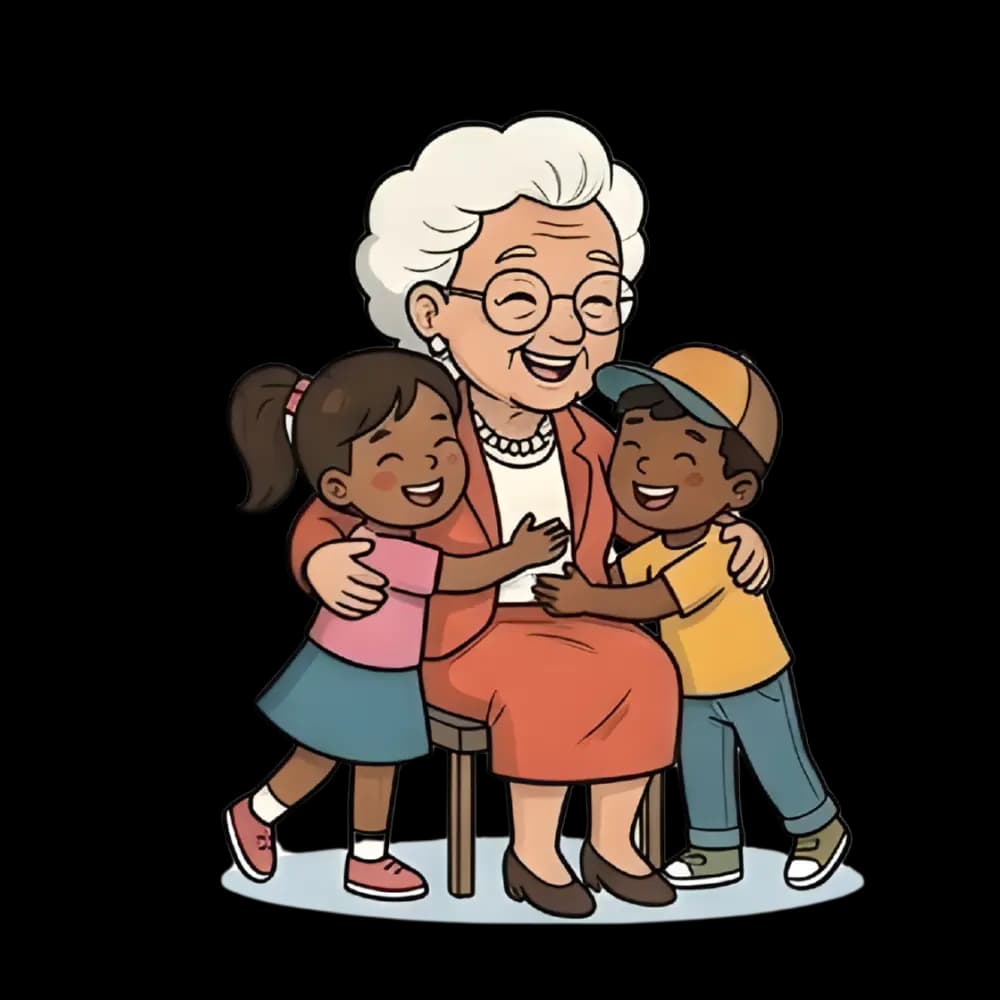 עדנה מחבקת ילדים